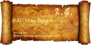 Kállay Gyula névjegykártya