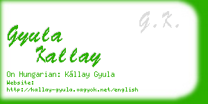 gyula kallay business card
