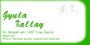 gyula kallay business card